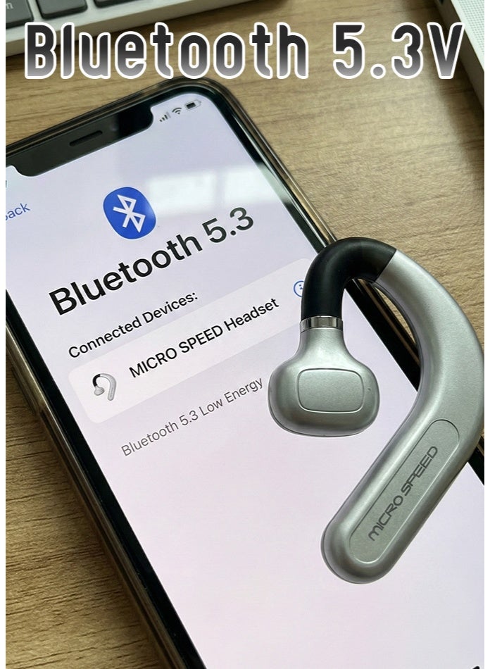 الذاكرة السريعة سماعات أذن لاسلكية بتقنية البلوتوث 5.3 مع بطارية 250 مللي أمبير في الساعة | ميكروفون مدمج | رأس قابل للدوران لارتداء كلتا الأذنين بسهولة | تصميم خفيف الوزن | مدى 10 أمتار - مثالية للموسيقى | الرياضة | والاستخدام اليومي - Image 2